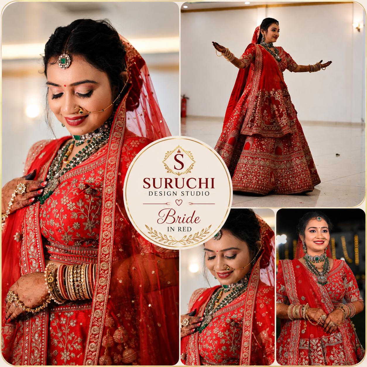 Suruchi colorful bridal outfit collage